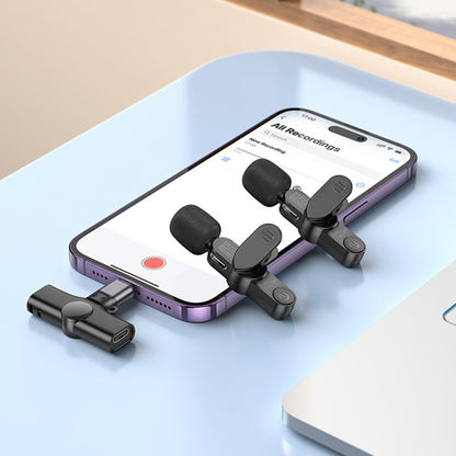 Лавалиерен микрофон Borofone BFK12 Trophy, USB-C / Lightning, комплект от 2 броя, черен