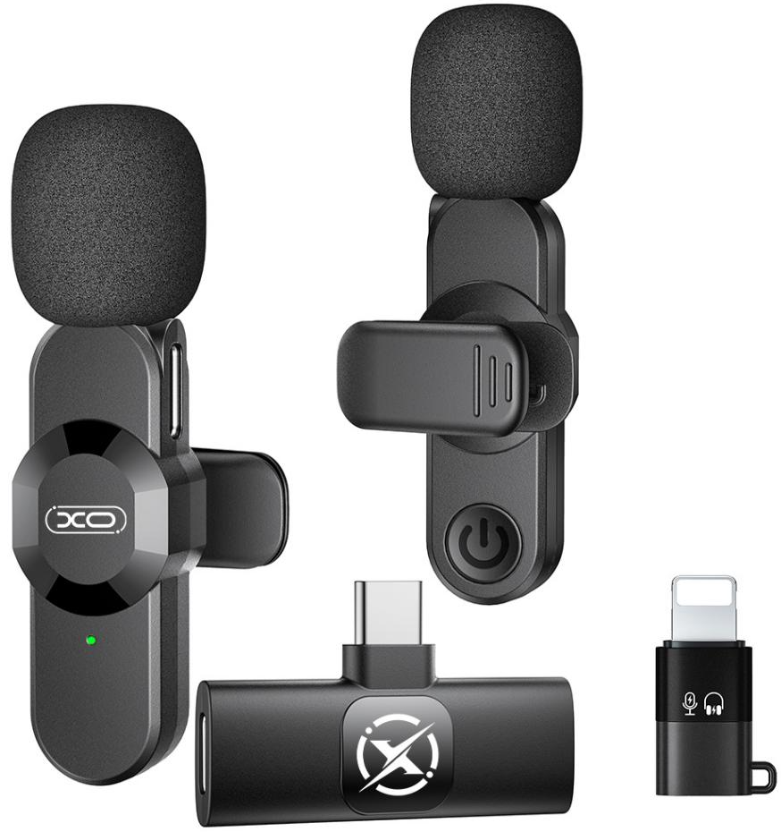Лавалиера XO Design MC14 Dual, USB-C / Lightning, комплект 2 броя, черен