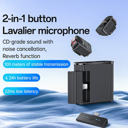 Лавалиера Yesido KR19, USB-C / Lightning, Комплект 2 броя, Черна