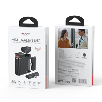 Лавалиера Yesido KR19, USB-C / Lightning, Комплект 2 броя, Черна