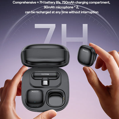 Lavaliera Yesido KR21, USB-C, Комплект 2 броя, Черна