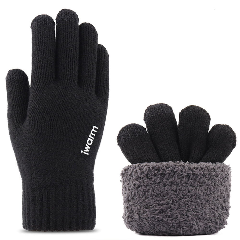 Зимни тактилни ръкавици Iwarm ST0005, размер 21см, черни