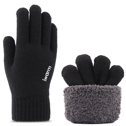 Зимни тактилни ръкавици Iwarm ST0005, размер 21см, черни