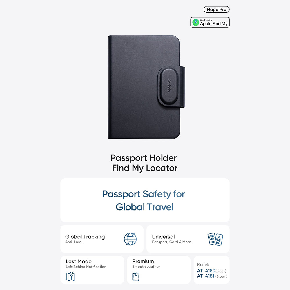 Mcdodo SmartTag Passport Napa Pro AT-4180 за iOS Series, Черен