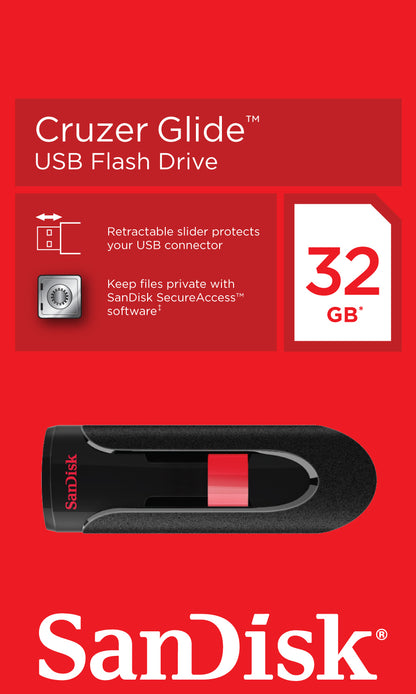Външна памет USB-A SanDisk Cruzer Glide, 32Gb SDCZ60-032G-B35