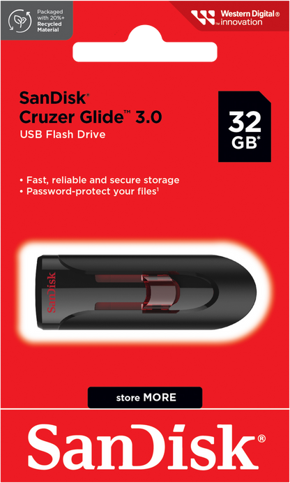 Външна памет USB-A 3.0 SanDisk Cruzer Glide, 32Gb SDCZ600-032G-G35