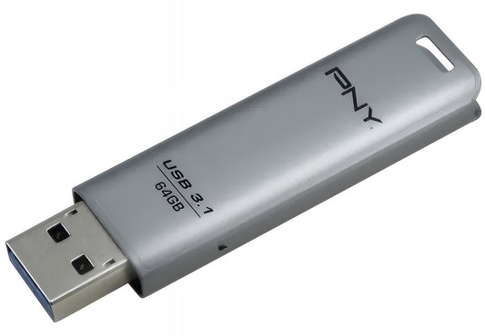 Външна памет USB-A 3.1 PNY Elite Steel, 64Gb FFD64GESTEEL31G-EF