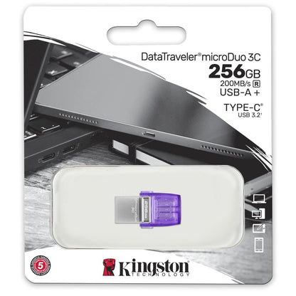 Външна памет USB-A - USB-C Kingston microDuo 3C, 256Gb DTDUO3CG3/256GB 