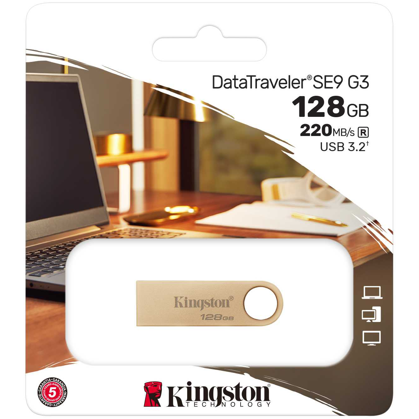 Външна памет USB-A 3.2 Kingston DT SE9 G3, 128Gb DTSE9G3/128GB 