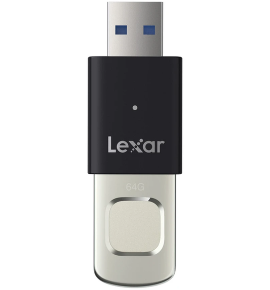 Външна памет USB-A 3.2 Lexar JumpDrive Fingerprint F35 Pro, 64Gb
