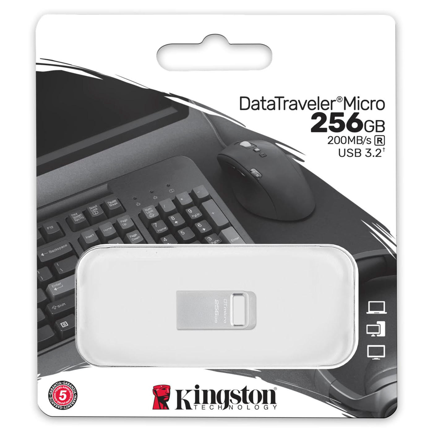 Kingston Micro G2 USB-A 3.2 Външна памет USB-A 3.2, 256Gb DTMC3G2/256GB 