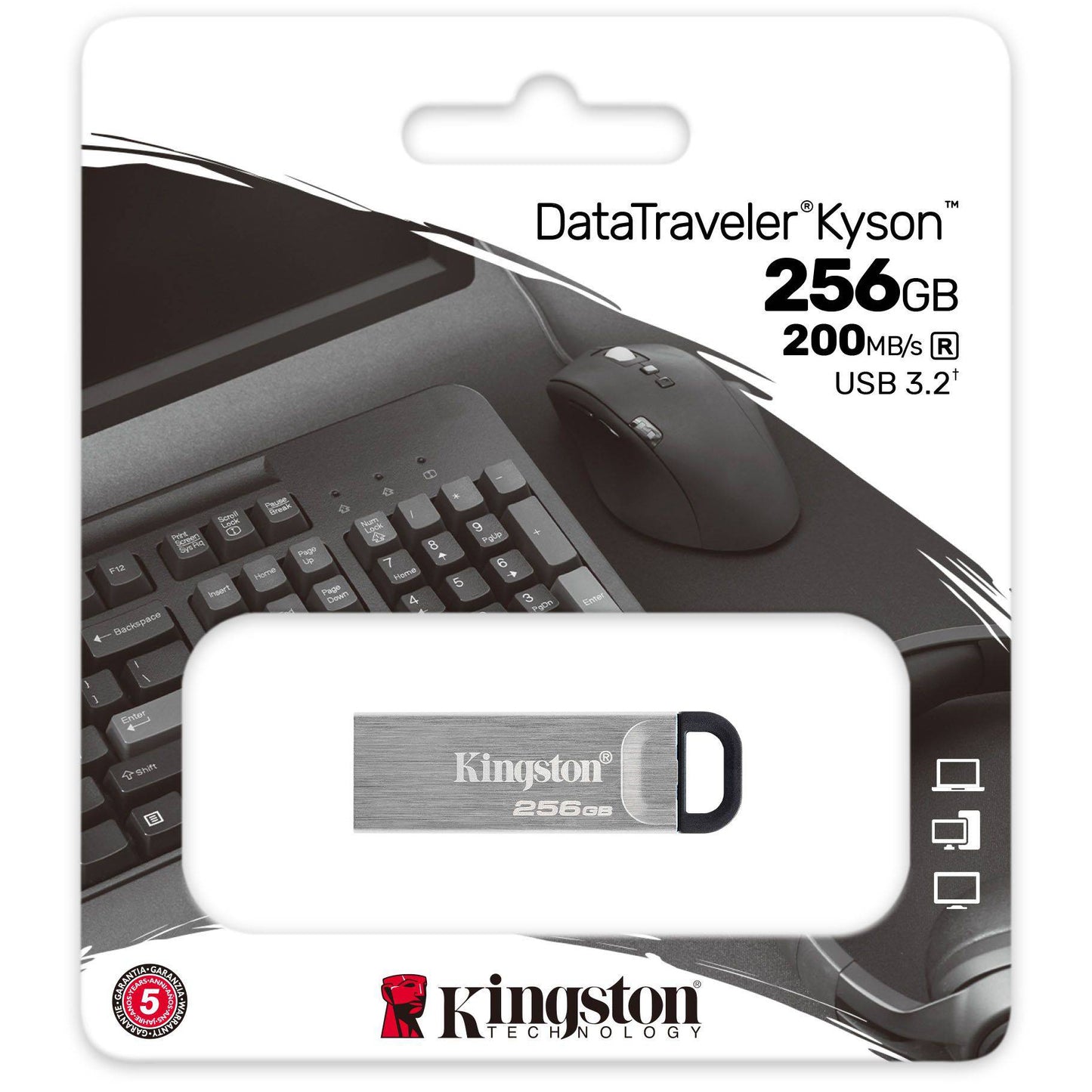 Kingston DT Kyson USB-A 3.2 Външна памет USB-A 3.2, 256Gb DTKN/256GB 