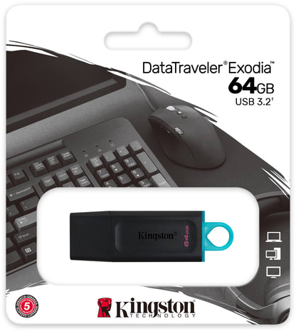 Външна памет USB-A 3.2 Kingston DT Exodia, 64Gb DTX/64GB