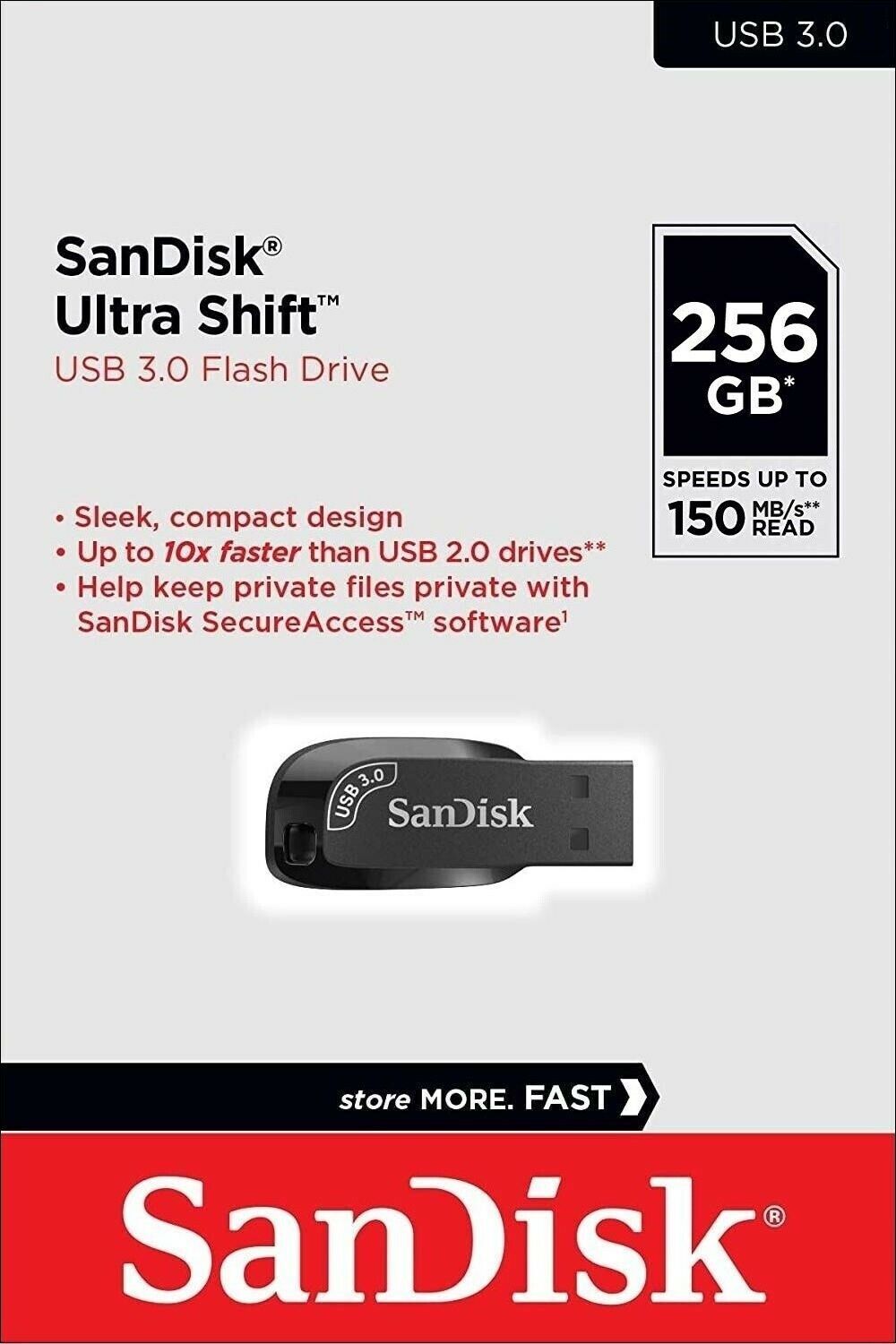 Външна памет USB-A 3.2 SanDisk Ultra Shift, 256Gb SDCZ410-256G-G46