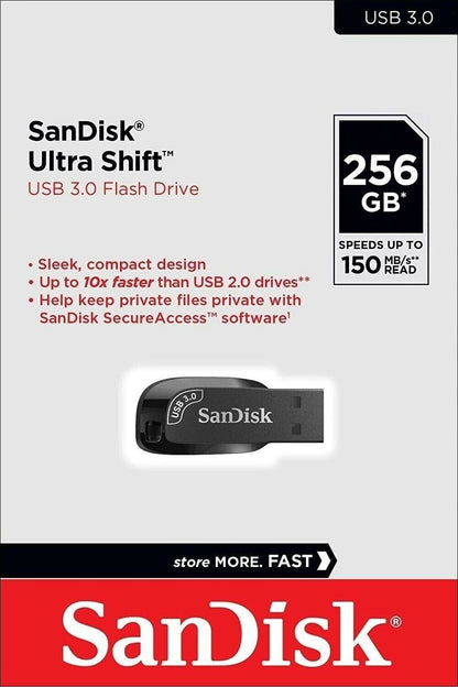 Външна памет USB-A 3.2 SanDisk Ultra Shift, 256Gb SDCZ410-256G-G46