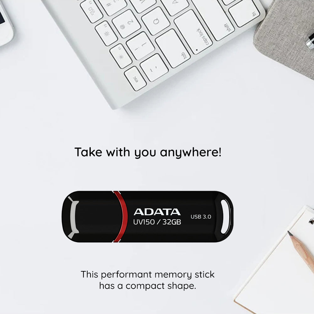 Външна USB-A 3.2 памет Adata UV150, 128 GB AUV150-128G-RBK