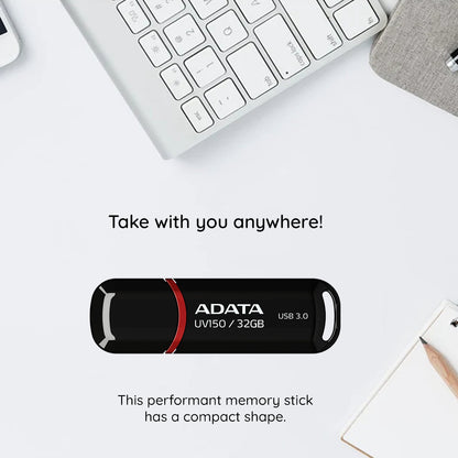 Външна USB-A 3.2 памет Adata UV150, 128 GB AUV150-128G-RBK