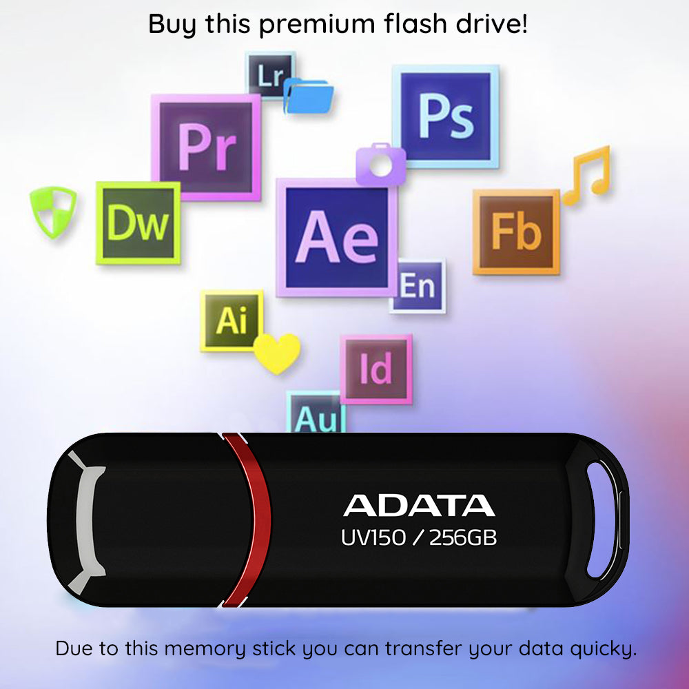 Външна USB-A 3.2 памет Adata UV150, 128 GB AUV150-128G-RBK