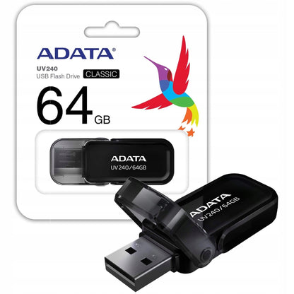 Външна памет USB-A Adata UV240, 64Gb AUV240-64G-RBK AUV240-64G-RBK 