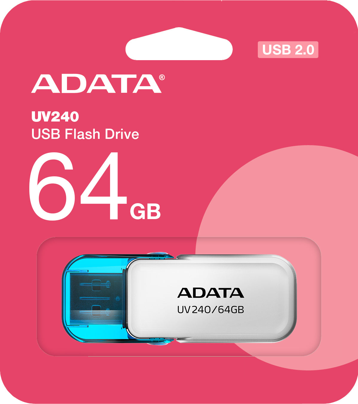 Външна памет USB-A Adata UV240, 64Gb AUV240-64G-RWH 