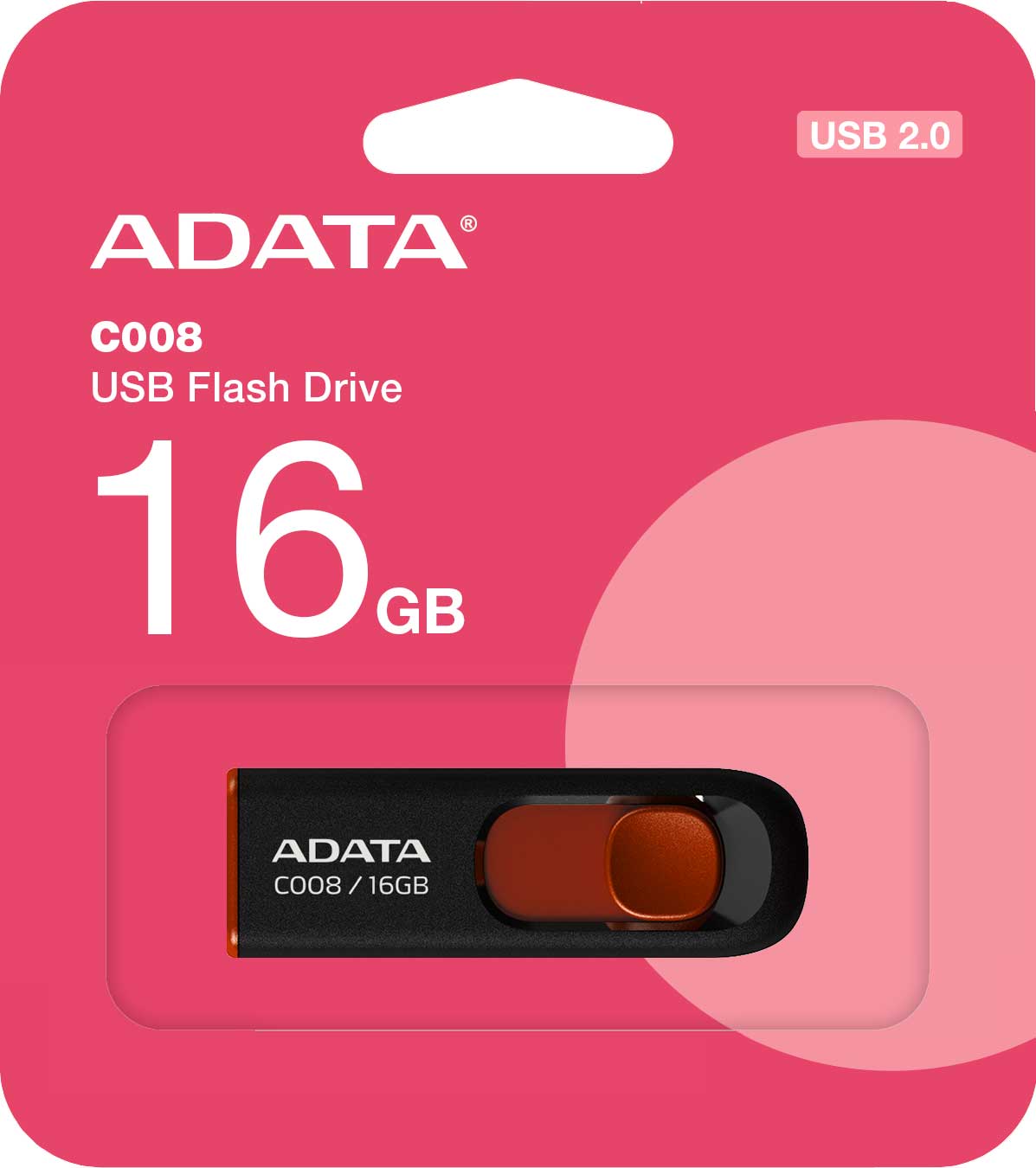 Външна памет USB-A Adata C008, 16Gb AC008-16G-RKD 