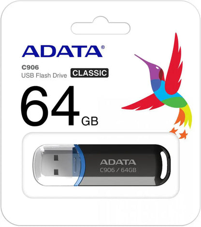 Външна памет USB-A Adata C906, 64Gb AC906-64G-RBK