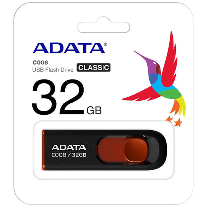 Външна памет USB-A Adata C008, 32Gb AC008-32G-RKD