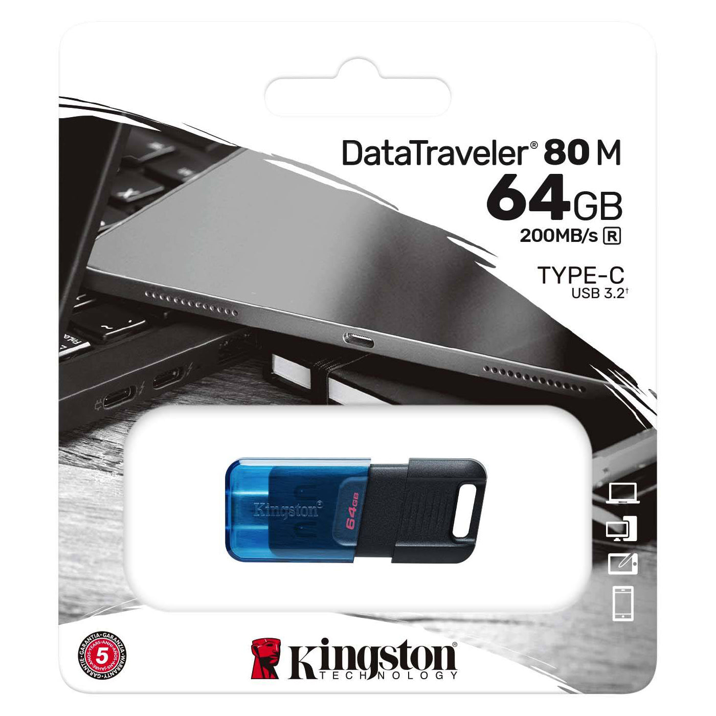 Външна памет Kingston DT80M 64Gb DT80M/64GB USB-C 