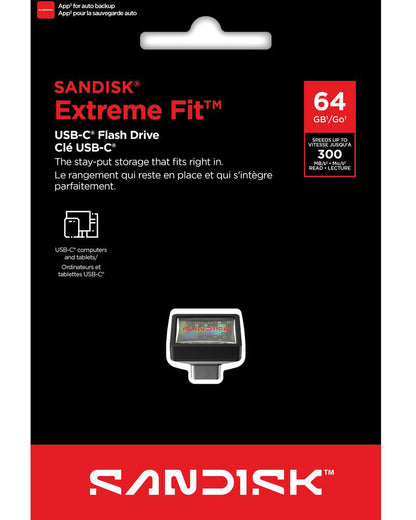 SanDisk Extreme Fit USB-C External Memory, 64Gb SDCZ530-064G-G46