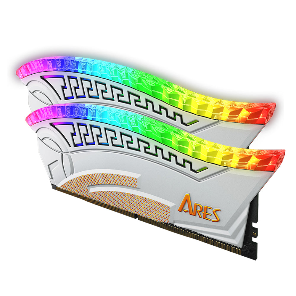 Памет RAM Dato Ares Armor, DDR4, RGB, 2 x 8GB, 3600Mhz, CL18, Бяла AMRGB8GX216G36W