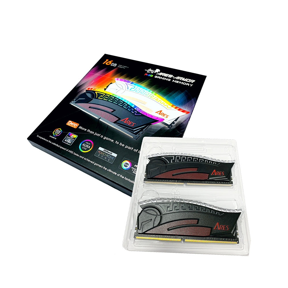 Памет RAM Dato Ares Armor, DDR4, RGB, 2 x 8GB, 3600Mhz, CL18, Черна AMRGB8GX216G36K