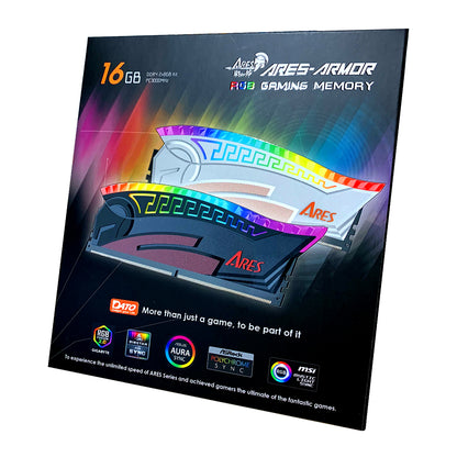 Памет RAM Dato Ares Armor, DDR4, RGB, 8GB, 3600Mhz, CL18, Черна AMRGB1G88G36K