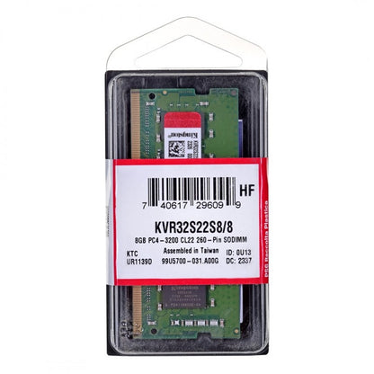 Памет RAM Kingston ValueRAM, DDR4 SODIMM, 8GB, 3200Mhz KVR32S22S8/8
