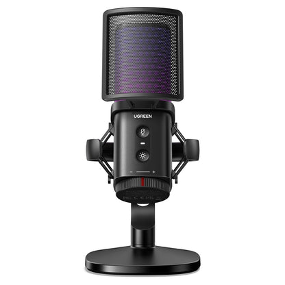 Микрофон Cardioid UGREEN CM581 (65629), RGB, USB-C, 1.5m, Черен