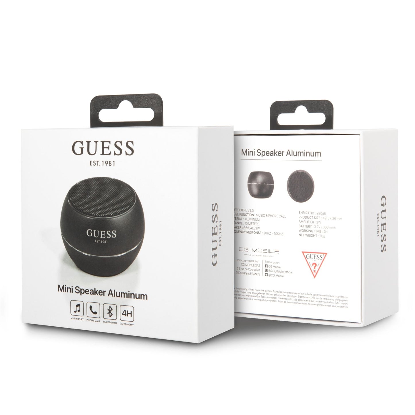 Портативна Bluetooth колонка Guess, 3W, Черна
