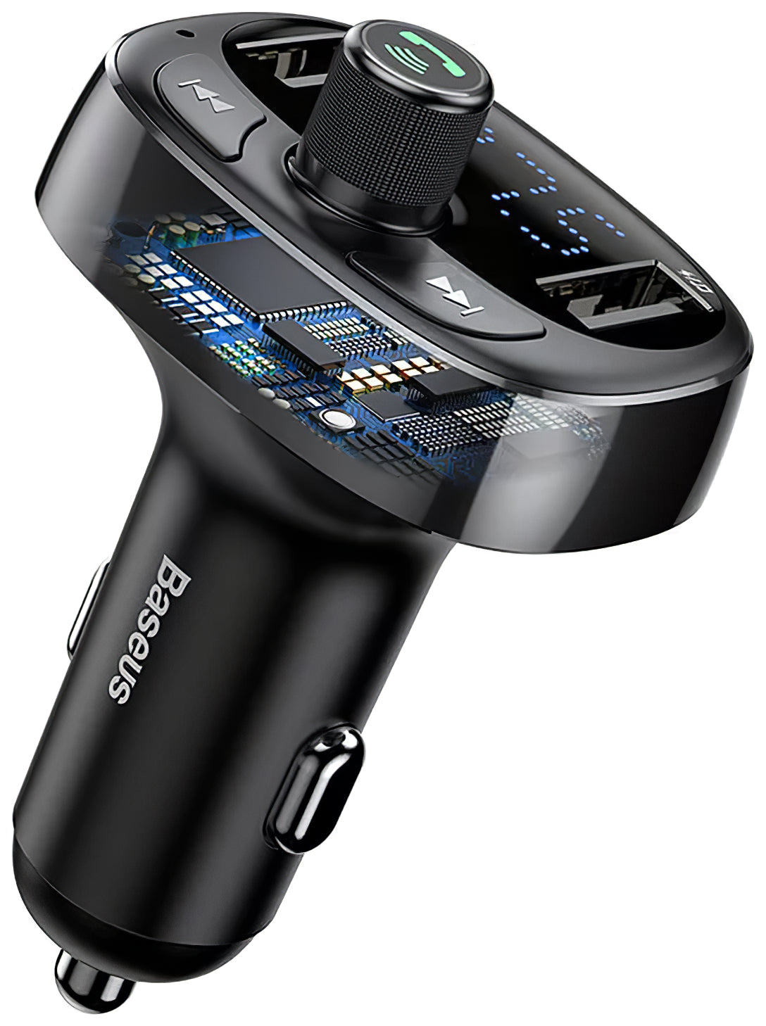 Baseus S-09 Bluetooth FM модулатор, 2 x USB-A - 1 x microSD 