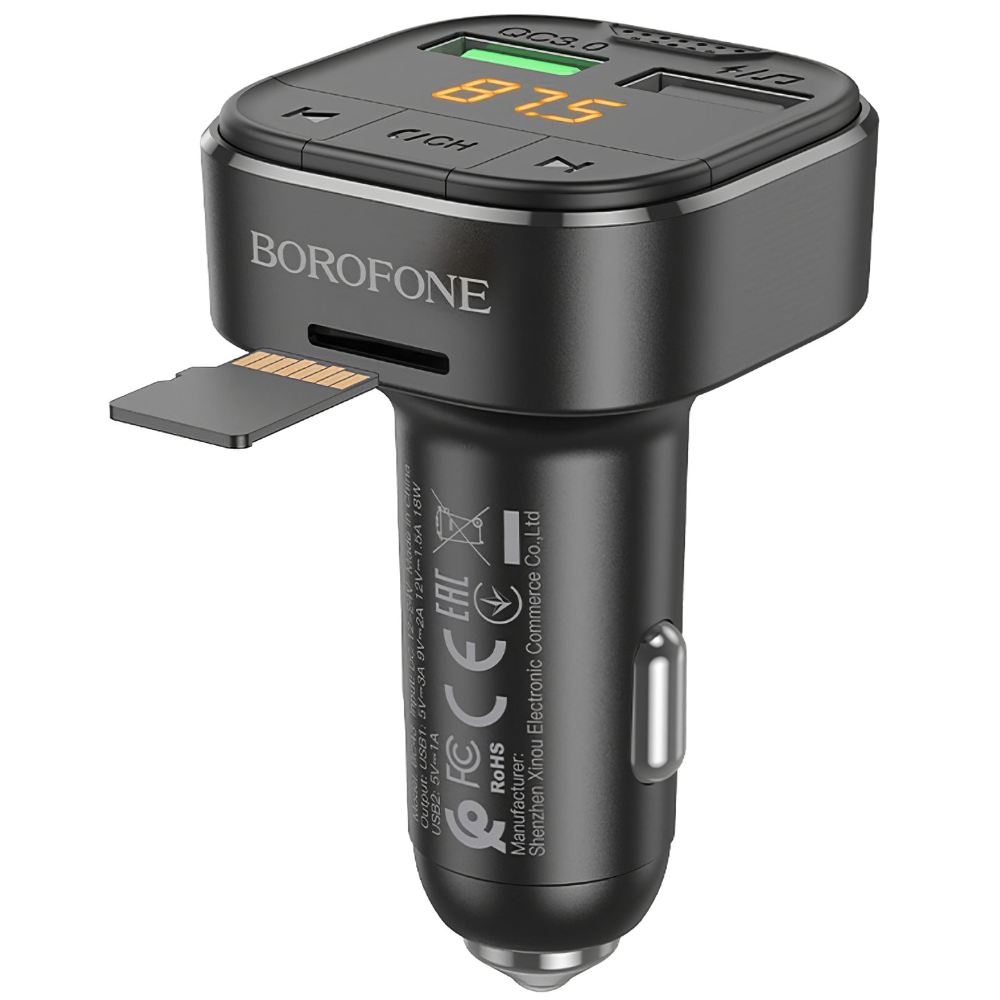 FM Bluetooth модулатор Borofone BC43 Flash, 2 x USB-A - 1 x microSD