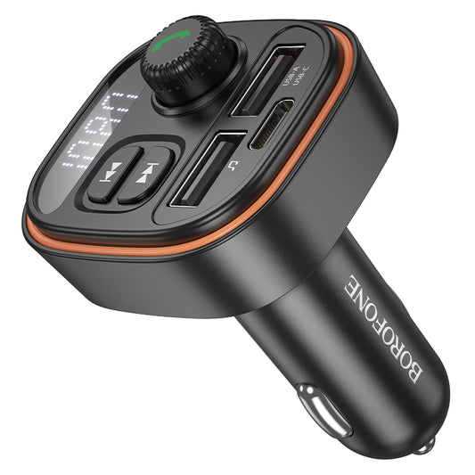 FM Bluetooth модулатор Borofone BC59 Heroic, 2 x USB-A - 1 x USB-C