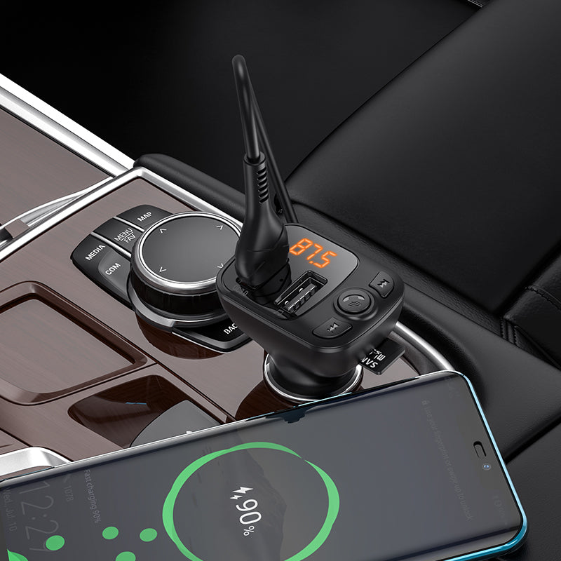 FM Bluetooth модулятор Borofone BC41 Eminency, 2 x USB-A - 1 x microSD