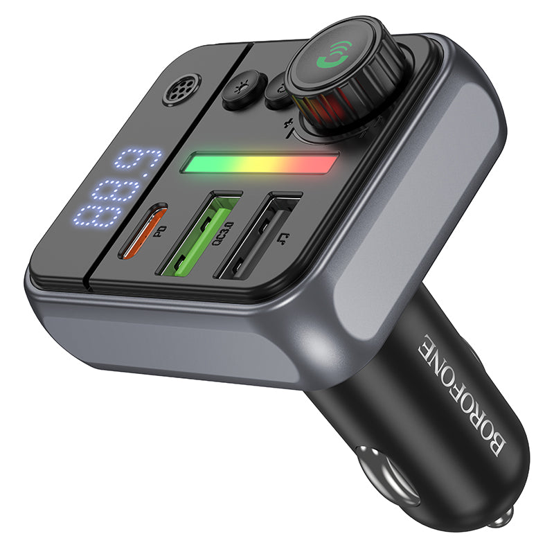 FM Bluetooth модулатор Borofone BC50 Ascenso, 2 x USB-A - 1 x USB-C