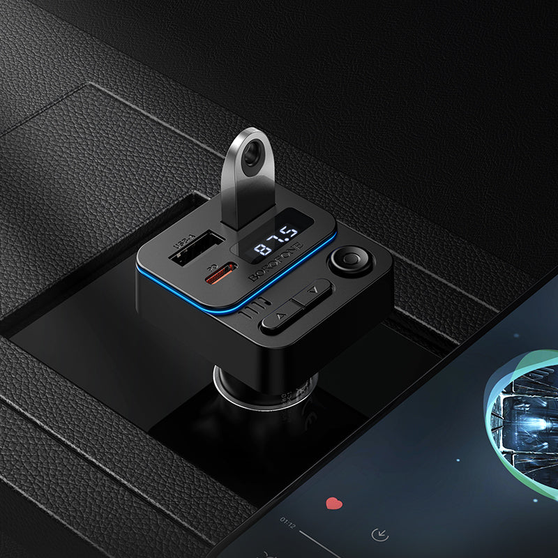 FM Bluetooth модулатор Borofone BC60 Hero, 2 x USB-A - 1 x USB-C