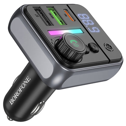 FM Bluetooth модулатор Borofone BC50 Ascenso, 2 x USB-A - 1 x USB-C