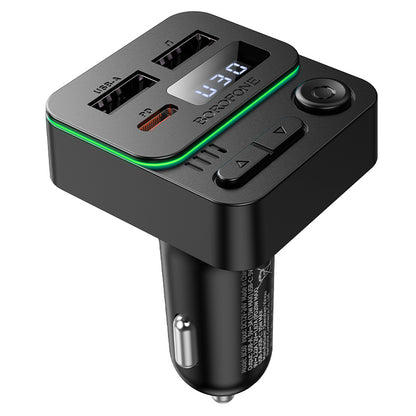 FM Bluetooth модулатор Borofone BC60 Hero, 2 x USB-A - 1 x USB-C