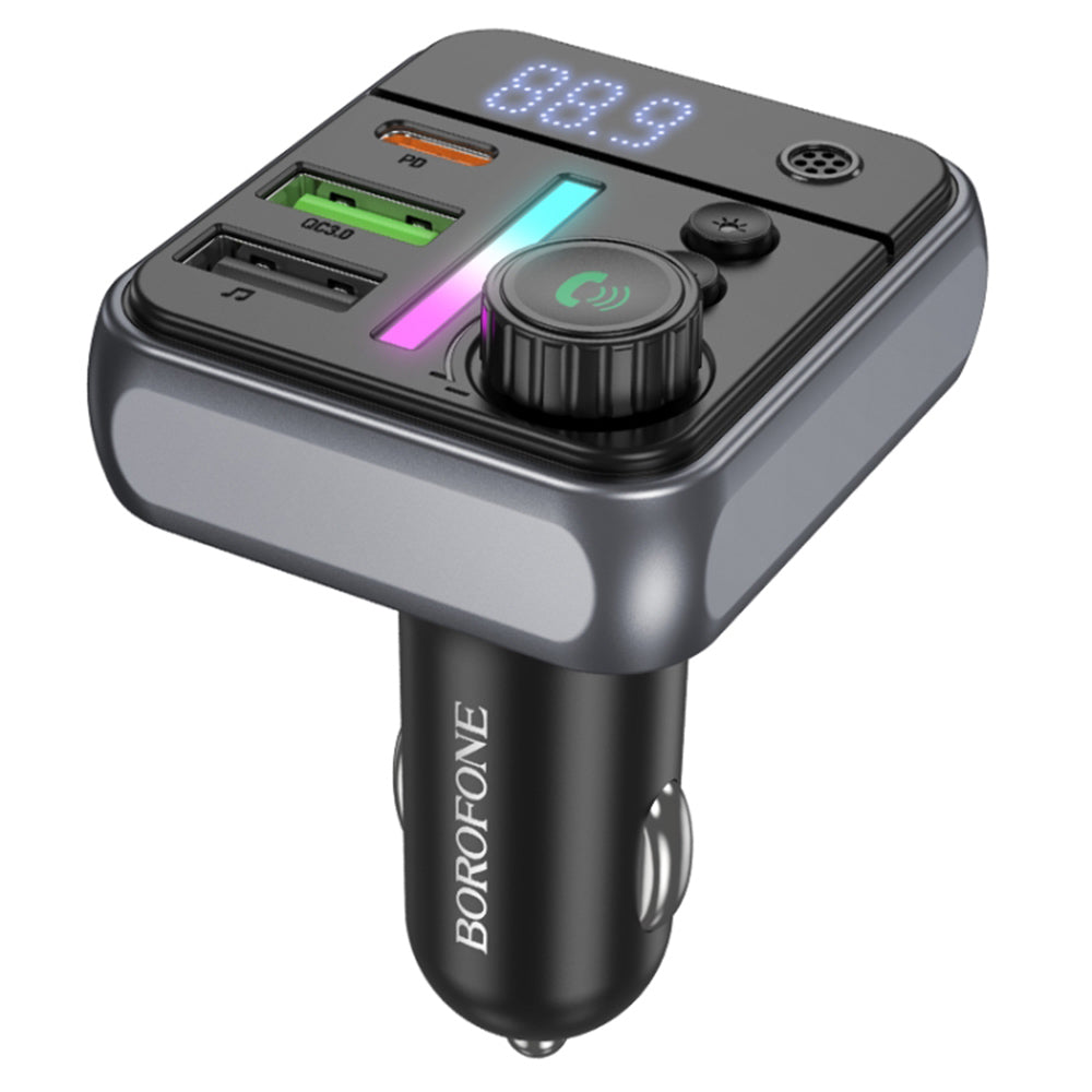 FM Bluetooth модулатор Borofone BC50 Ascenso, 2 x USB-A - 1 x USB-C