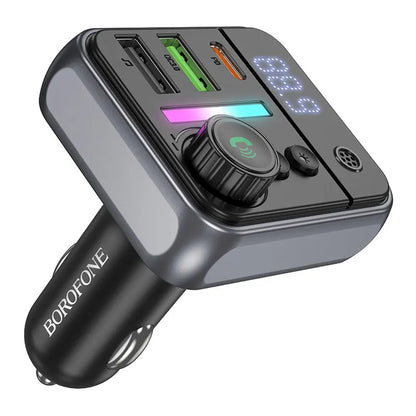 FM Bluetooth модулатор Borofone BC50 Ascenso, 2 x USB-A - 1 x USB-C