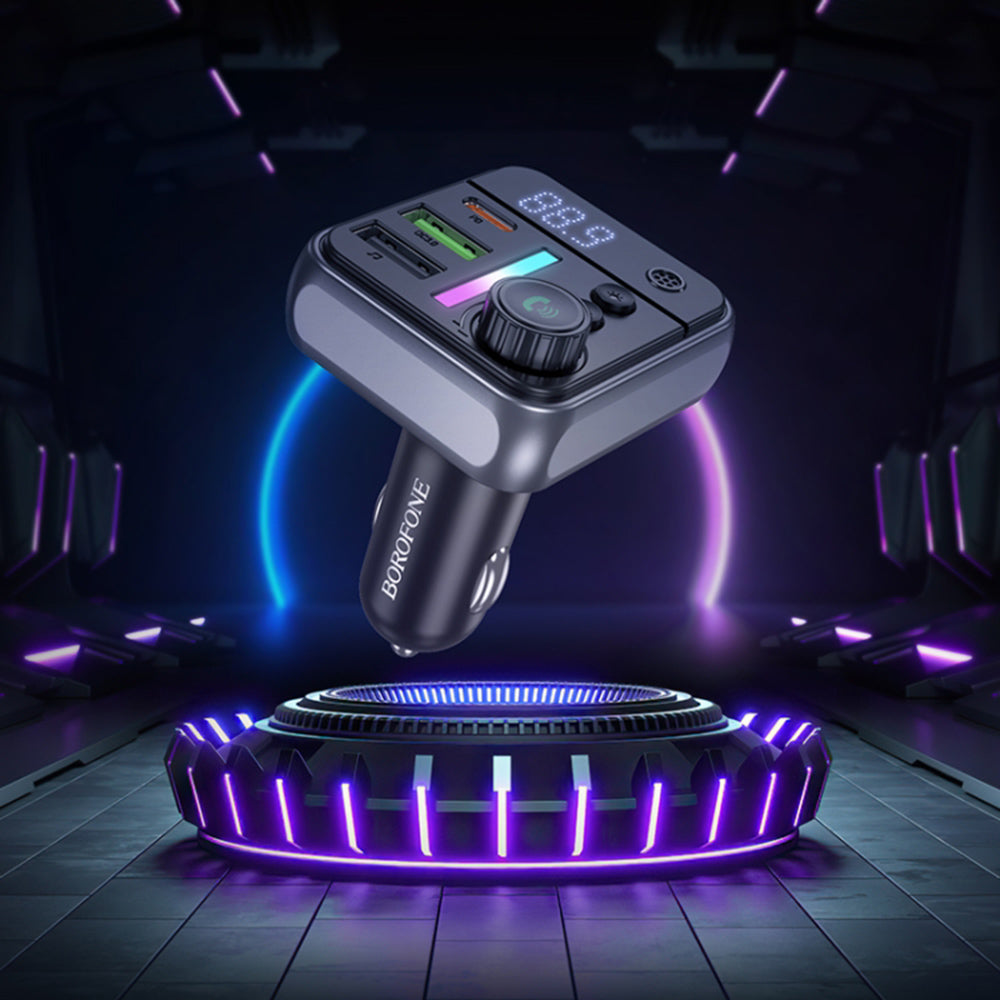 FM Bluetooth модулатор Borofone BC50 Ascenso, 2 x USB-A - 1 x USB-C