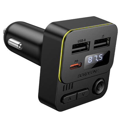FM Bluetooth модулатор Borofone BC60 Hero, 2 x USB-A - 1 x USB-C