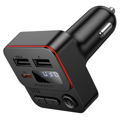 FM Bluetooth модулатор Borofone BC60 Hero, 2 x USB-A - 1 x USB-C
