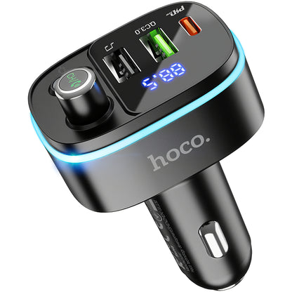 HOCO E62 Fast Bluetooth FM Modulator, 2 x USB-A - 1 x USB-C