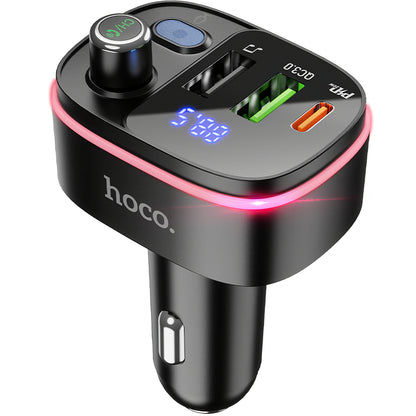 HOCO E62 Fast Bluetooth FM Modulator, 2 x USB-A - 1 x USB-C